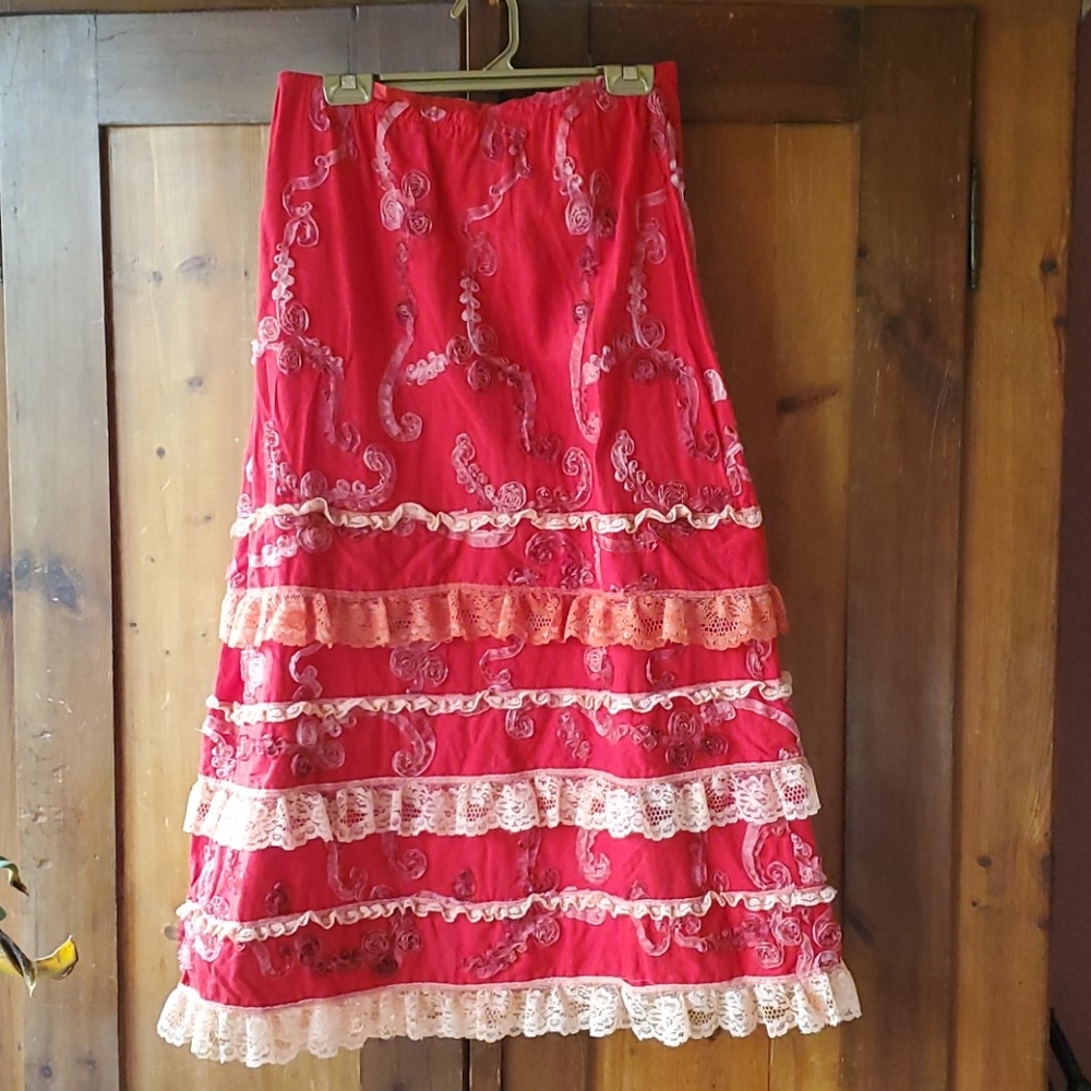 Handmade Embroidered Steampunk  Victorian Skirt